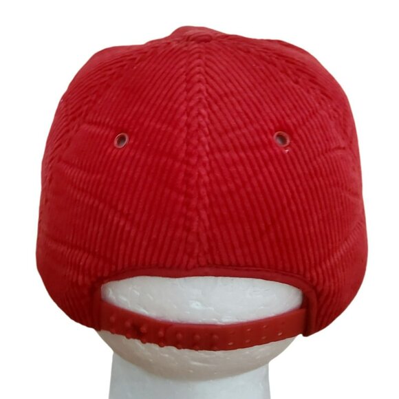 Vintage San Sun Red Corduroy Hat Snapback Baseball Cap Heavyweight Blank Trucker - Picture 4 of 11